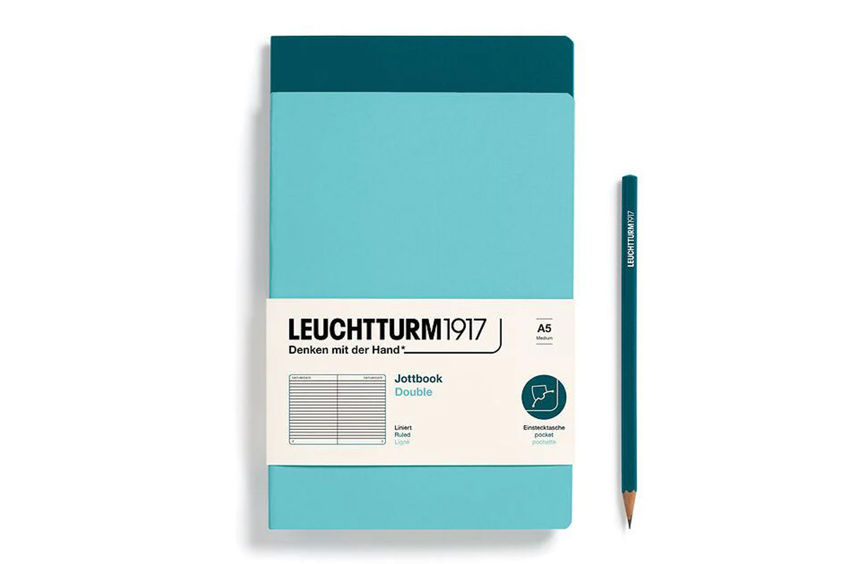 LEUCHTTURM1917 Jottbook Ruled A5 Aquamarine & Pacific Green